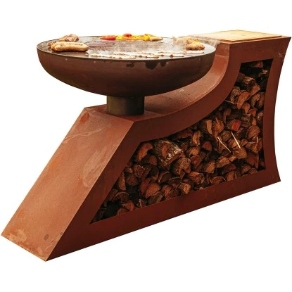 Ferrum Art Design Feuerstelle L-Form Rost 1 Ferrum Art Design Feuerstelle L-Form Rost