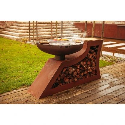 Ferrum Art Design Feuerstelle L-Form Rost 4 Ferrum Art Design Feuerstelle L-Form Rost – Bild 4