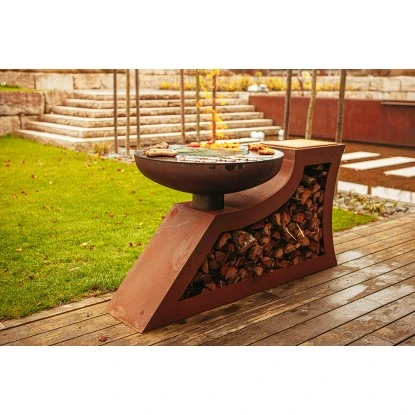 Ferrum Art Design Feuerstelle L-Form Rost 5 Ferrum Art Design Feuerstelle L-Form Rost – Bild 5