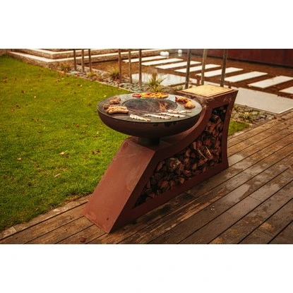 Ferrum Art Design Feuerstelle L-Form Rost 6 Ferrum Art Design Feuerstelle L-Form Rost – Bild 6