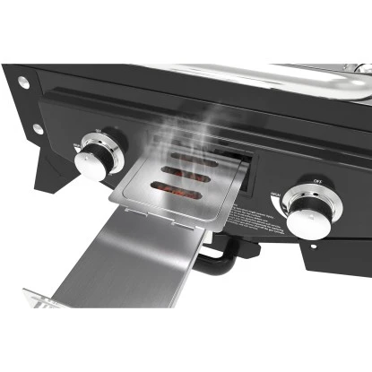 El Fuego Tischgasgrill Smoker Medison 2 Brenner Silber 8 El Fuego Tischgasgrill Smoker Medison 2 Brenner Silber – Bild 8