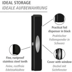 Wenko Folienspender Perfect Cutter Black Outdoor Kitchen Schwarz -Angebote Grill König Store 4008838357071 1068 02