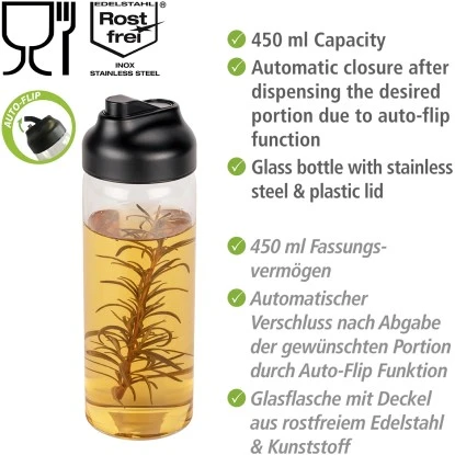 Wenko Öl & Essig Spender Flip 0,45 L Mit Auto Flip Für Automatischen Verschluss 2 Wenko Öl & Essig Spender Flip 0,45 L Mit Auto Flip Für Automatischen Verschluss – Bild 2