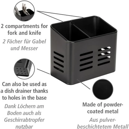 Wenko Besteckkorb Baco Black Outdoor Kitchen Schwarz 2 Wenko Besteckkorb Baco Black Outdoor Kitchen Schwarz – Bild 2