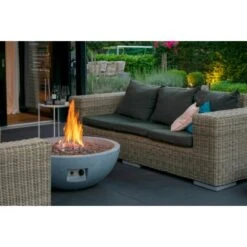 Dobar Outdoor-Feuerschale Mit Gasflamme Lunar Ø 90 Cm Grau -Angebote Grill König Store 4637 lavaofenfeuerstelle 6