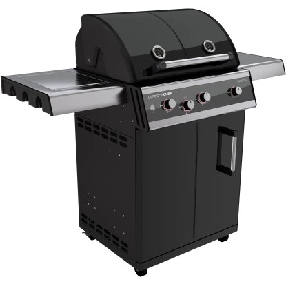 Outdoorchef Gasgrill Dualchef 325 G Schwarz 3 Brenner Mit Seitenkochstelle 3 Outdoorchef Gasgrill Dualchef 325 G Schwarz 3 Brenner Mit Seitenkochstelle – Bild 3