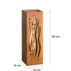 Gartenfreude FeuersäuleDesign Wellen Edelrost 16 X 16 X 50 Cm -Angebote Grill König Store 753063 4655 04