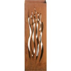 Gartenfreude FeuersäuleDesign Wellen Edelrost 16 X 16 X 50 Cm -Angebote Grill König Store 753063 4655 05