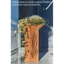 Gartenfreude FeuersäuleDesign Wellen Edelrost 16 X 16 X 50 Cm -Angebote Grill König Store 753063 4655 07
