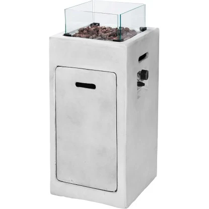 Amare Gas-Feuerstelle Für Den Außenbereich Quadratisch Grau 2 Amare Gas-Feuerstelle Für Den Außenbereich Quadratisch Grau – Bild 2