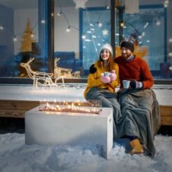 Amare Gas-Feuerstelle Für Den Außenbereich Weiß -Angebote Grill König Store 765591 4655 04