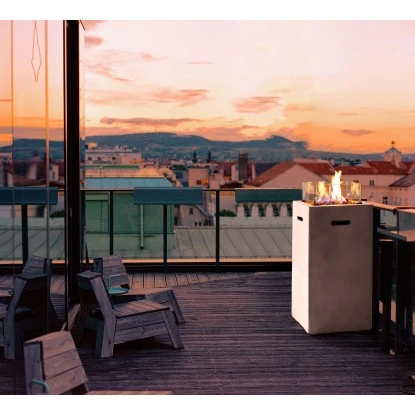 Amare Gas-Feuerstelle Für Den Außenbereich Quadratisch Weiß 4 Amare Gas-Feuerstelle Für Den Außenbereich Quadratisch Weiß – Bild 4