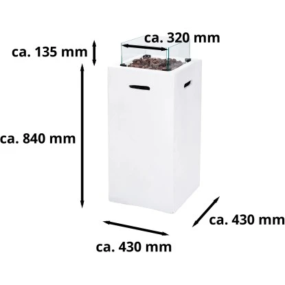 Amare Gas-Feuerstelle Für Den Außenbereich Quadratisch Weiß 7 Amare Gas-Feuerstelle Für Den Außenbereich Quadratisch Weiß – Bild 7