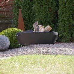 VASNER Merive M1 Feuerschale Niedrig Abgerundet Schwarz -Angebote Grill König Store sign garten terrasse mood1 1